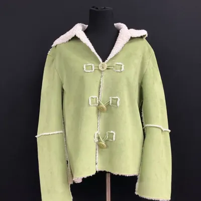 Vibrant Green Faux Suede Jacket 