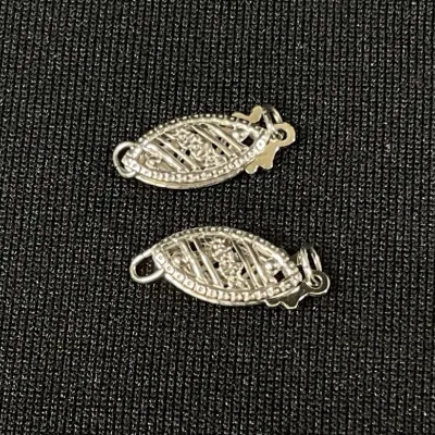 14K White Gold Filigree Clasps *