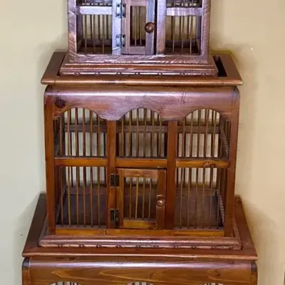 Vintage Style Triple Stacked Bird Cages