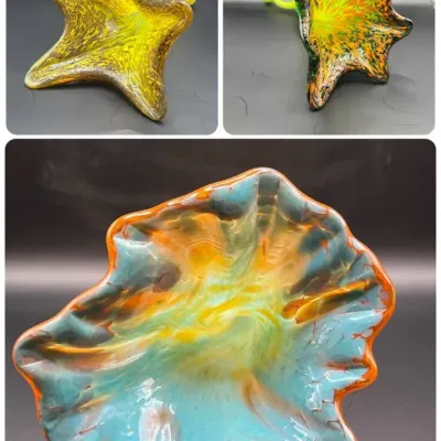 Hand-Blown Glass Flower Sculptures 