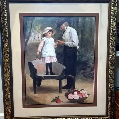 Ornately Framed And Signed Reproduction Print “The Thorn” By Hayllar