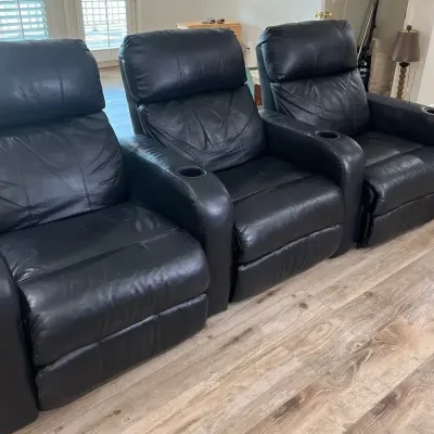 Row Of 3 Home Theatre Reclining Seats