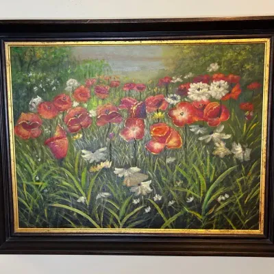 Framed Textured Oil Painting 