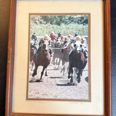Rare Limited Edition 1/2 Signed Horse Racing Photo by W. Coulter, "Top of the Stretch - April '86" 