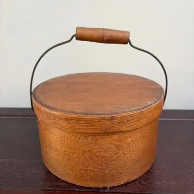 Vintage Wooden Round Pantry Box