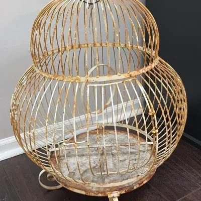 Vintage Two-Tiered Decorative Wire Birdcage 