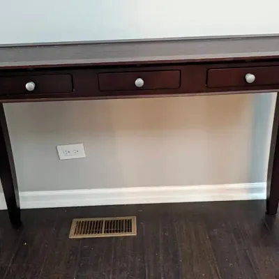 Dark Cherry Wood Hallway/Entryway Console Table w/3 Drawers
