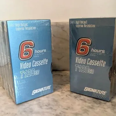 (2) 5 Pack T-120sr 6 Hr Blank VHS VCR Video Cassette Tapes Signature 2000 NEW SEALED