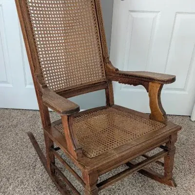 Antique Eastlake-Style Cane Rocking Chair
