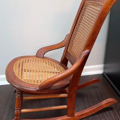 Vintage Child’s Victorian-Style Cane Rocking Chair