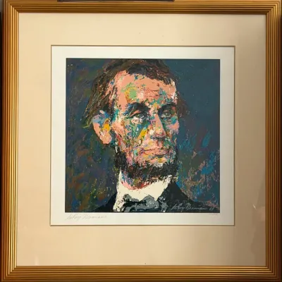Framed Limited-Edition Serigraph Titled "Abraham Lincoln" Signed by LeRoy Neiman