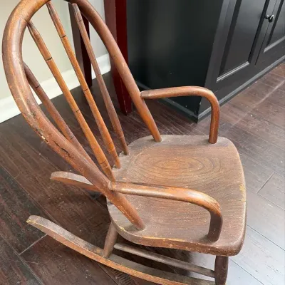 Antique Child's Spindle-Back Rocking Chair