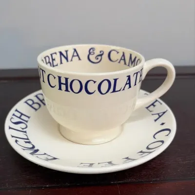 Emma Bridgewater Blue Toast Large Cup And Saucer Set