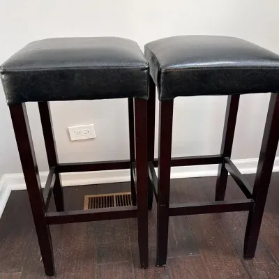  Pair Of Backless Square Bar Stools