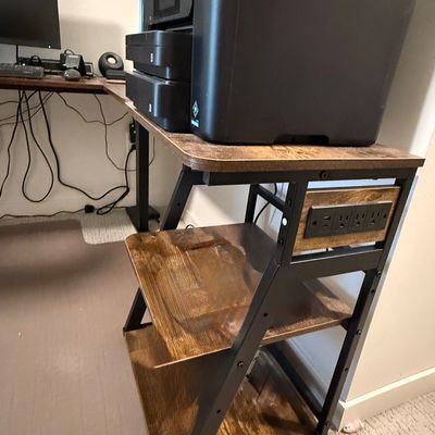 Sale Photo Thumbnail #268: .the addition stand which shows a copier on it does also go with the set. 
Are bidding on the desk and the stand only, not any of the contents sitting on the desk