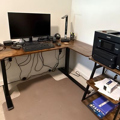 Sale Photo Thumbnail #267: .the addition stand which shows a copier on it does also go with the set. 
Are bidding on the desk and the stand only, not any of the contents sitting on the desk