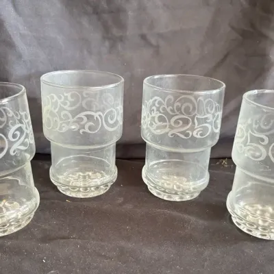 Vintage Etched Tumblers 
