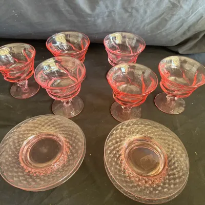 Pink Glass Dishes 