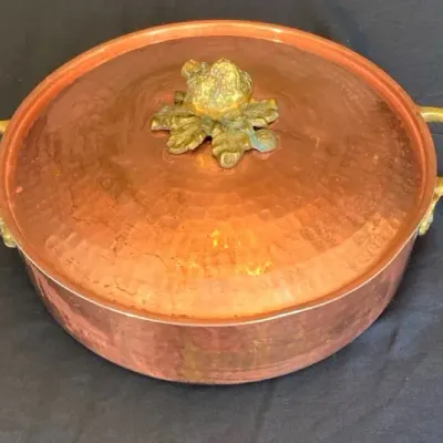 Hammered Copper Pot With Lid