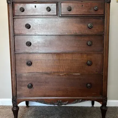 Vintage Dark Wood Chest of Drawers 