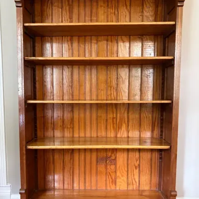 Carved Oak Open Bookcase with Adjustable Shelving