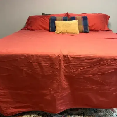 King Size Bed Platform Frame Mattress, with Sheets