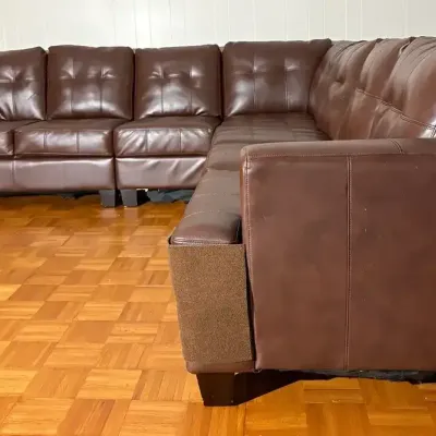 L Shaped Sectional Sofa Faux Leather 