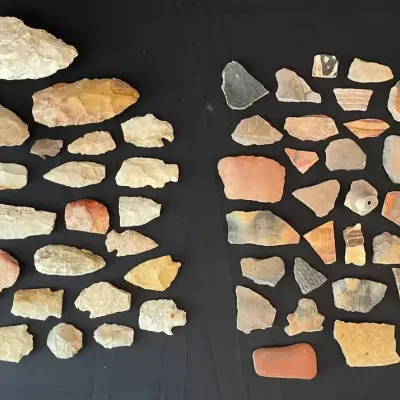 Collection of Arrowheads & Native Pottery Shards