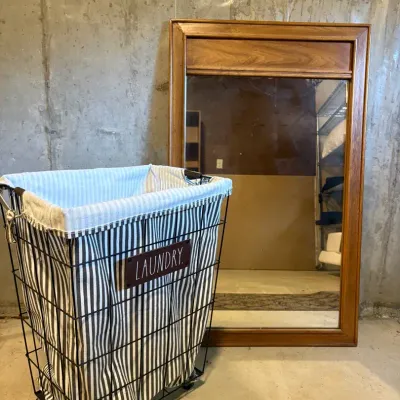 Mirror and Laundry Basket