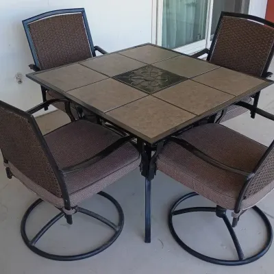 Five Piece Patio Table And Chair Set