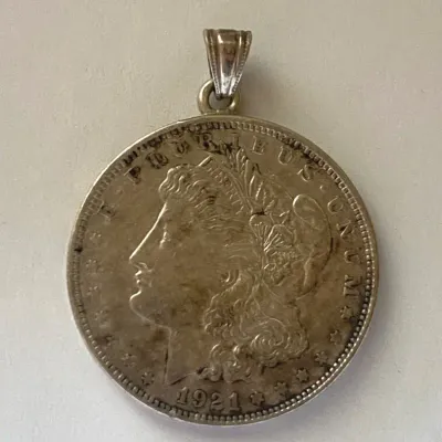 1921’ Morgan Silver Dollar Pendant 