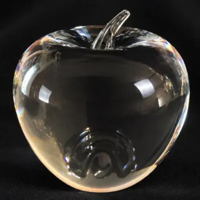 Tiffany & Co. Solid Crystal Apple Paperweight