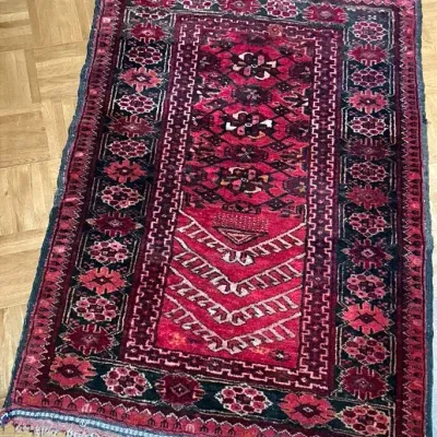 Mid Century Hand Knotted Baluch Tribal Prayer Rug (52" x 32")