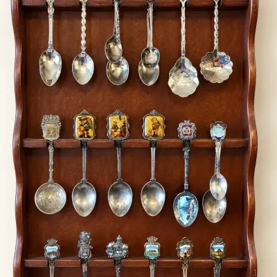Collection of Souvenir Collector Spoons with Vintage Disney & More