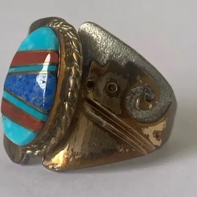 LP Sterling Inlaid Ring