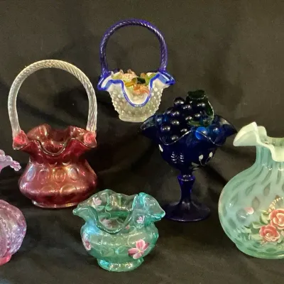 Fenton Art Glass Collection with Murano Candy