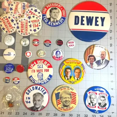 FTH356 - Political Pin Collection ( Pinback / Pinbacks / Buttons )