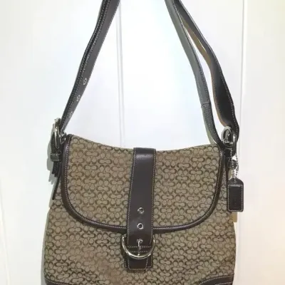 FTH347 - Vintage Coach Soho Signature Jacquard Shoulder Bag ( Luxury / Handbags / Handbag )