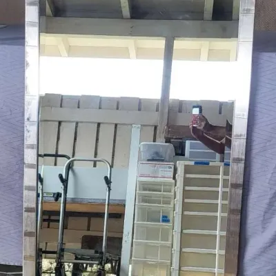 FTH336 - Large Mirror Silver Tone Frame ( Home Decor )