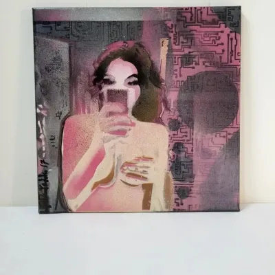 FTH432 - Stylized Contemporary Art - Original Painting Signed by Artist, 2017