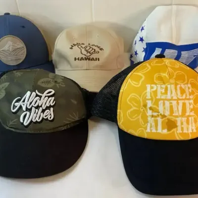 FTH314 - Collection Of Adjustable Hats - Hang Loose Hawaii, Aloha Vibes, Huf, & More! ( Hat )