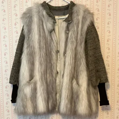 Women's Vintage Fur and Knit Coat