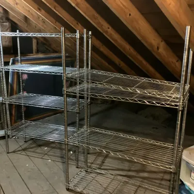 2 Chrome Shelving Units 