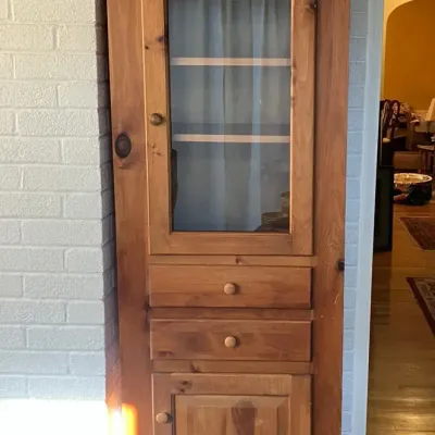 Narrow Wood Chimney Cupboard