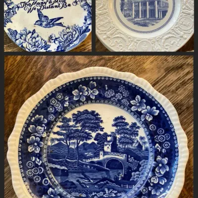 Copeland Spode Tower, Royal Crownford, and Wedgwood Etruria First Edition Univ. of Virginia Plates