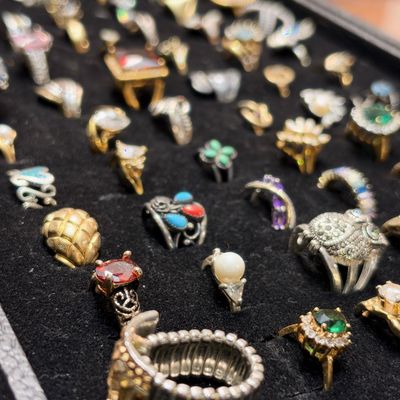 Vintage cocktail rings, turquoise and colored stones