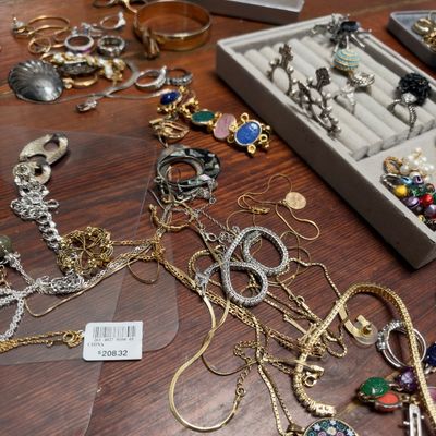 Silver tone necklaces, chains and earrings