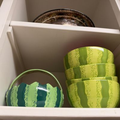 Watermelon ceramic bowls and basket