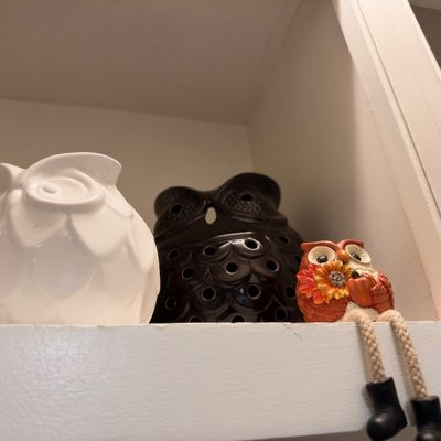 Owl tealight holders and owl shelf sitter
