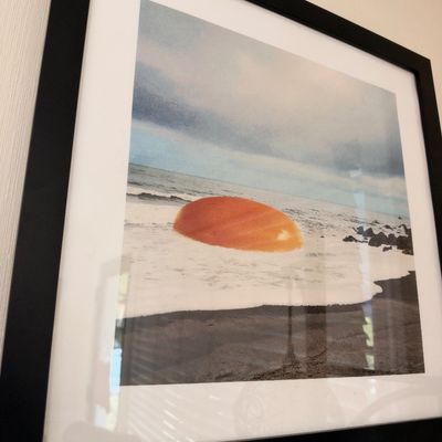Framed seascape photograph print